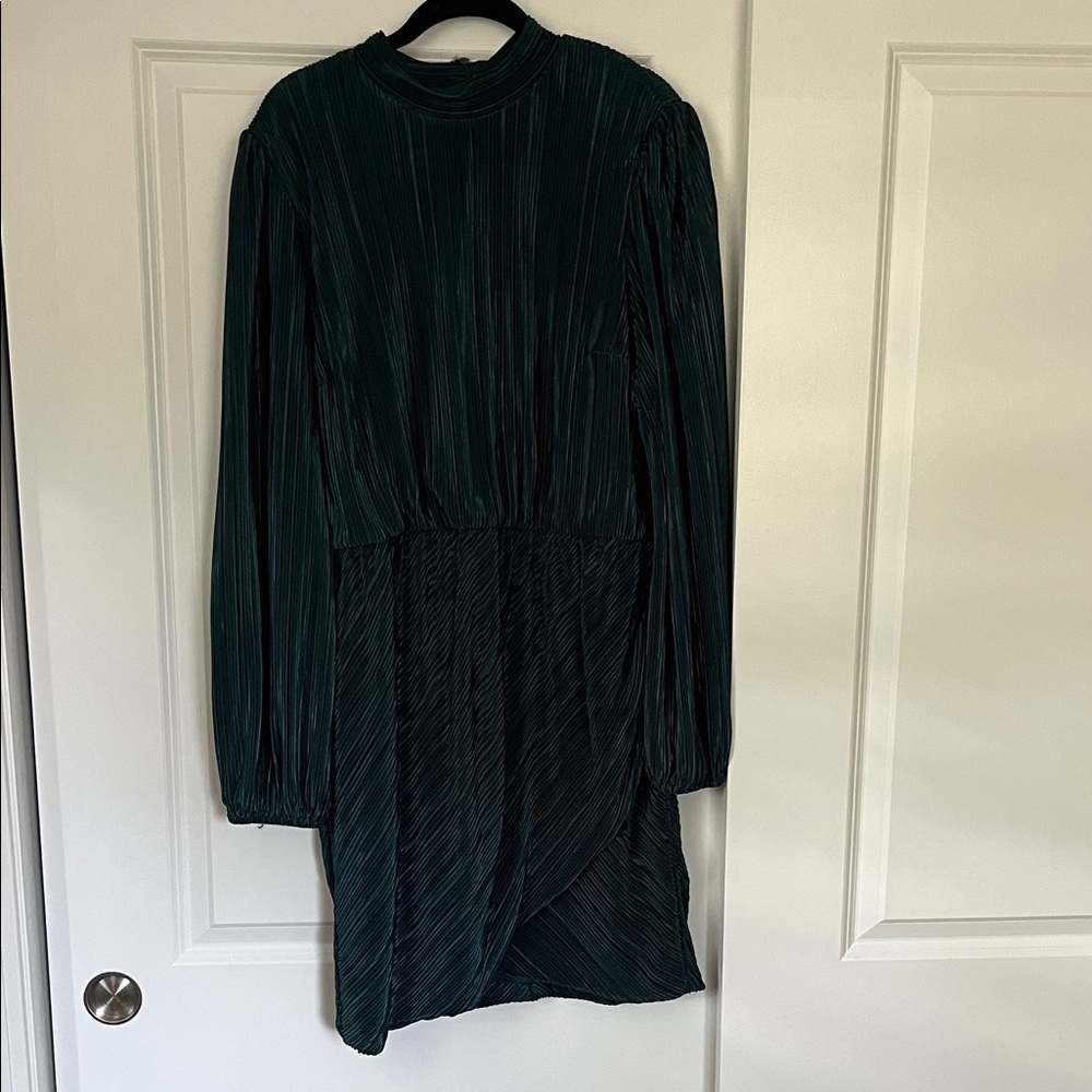 Nine West Dark Green Long Sleeve Dress